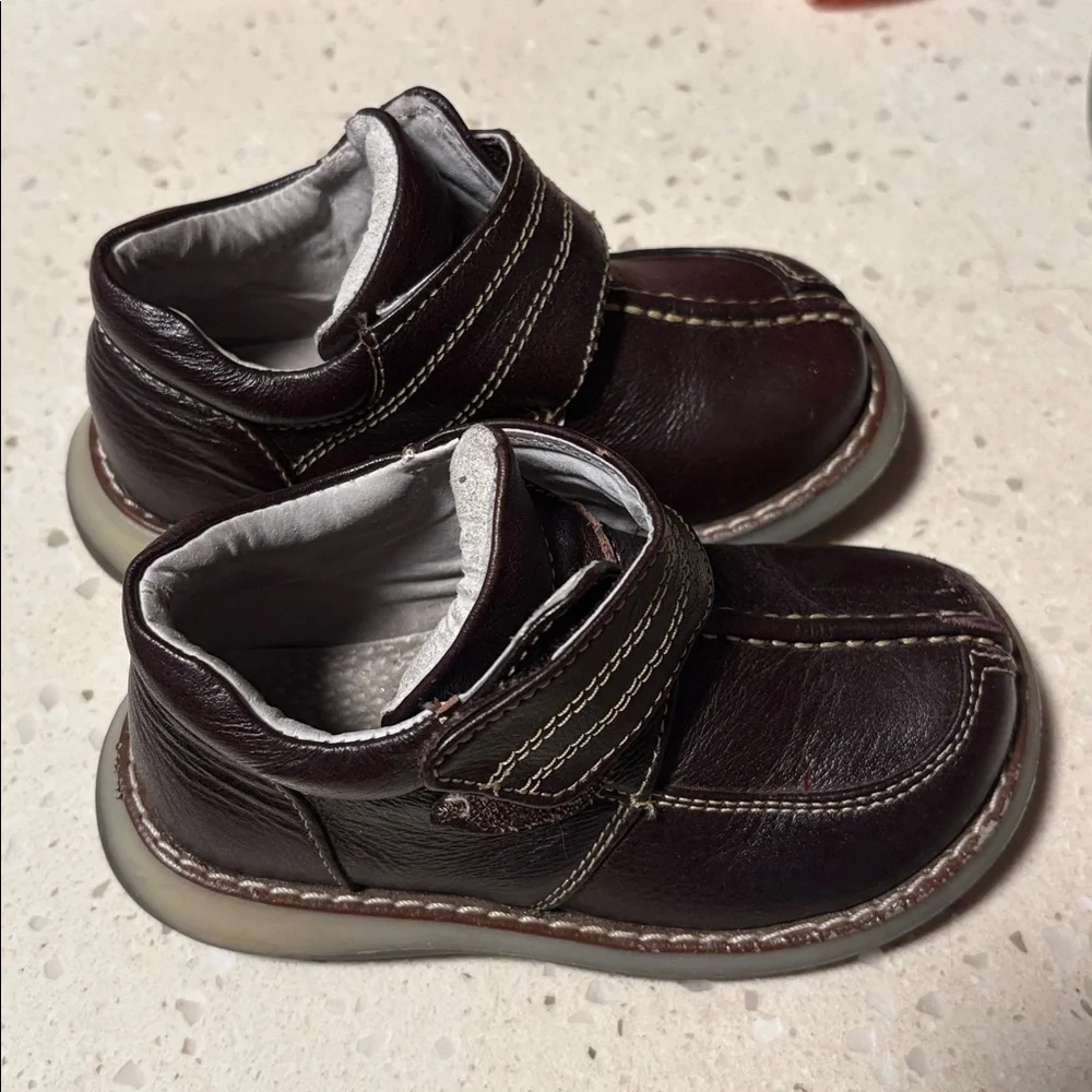 Brown Kids All Leather Shoes